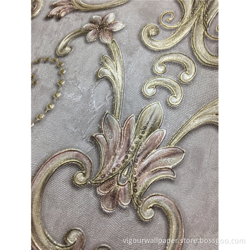 Modern Design Soundproof Damask Wallpaper